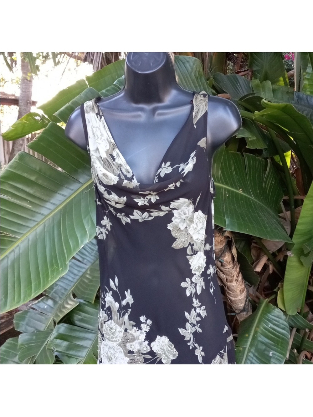 Beaded Floral slip dress